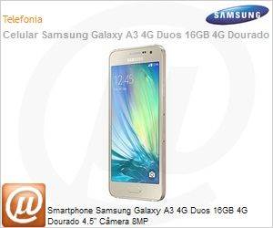 SM-A300MZDQZTO - Smartphone Samsung Galaxy A3 4G Duos 16GB 4G Dourado 4.5" Cmera 8MP