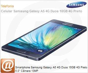 SM-A500MZKDZTO - Smartphone Samsung Galaxy A5 4G Duos 16GB 4G Preto 5.0" Cmera 13MP