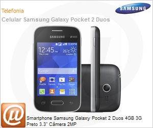 SM-G110BZKDZTO - Smartphone Samsung Galaxy Pocket 2 Duos 4GB 3G Preto 3.3" Cmera 2MP