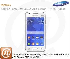 SM-G313MRWHZTO - Smartphone Samsung Galaxy Ace 4 Duos 4GB 3G Branco 4.0" Cmera 5MP, Dual Chip