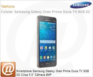 SM-G530BZATZTO - Smartphone Samsung Galaxy Gran Prime Duos TV 8GB 3G Cinza 5.0" Cmera 8MP