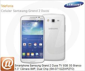 SM-G7102ZWPZTO - Smartphone Samsung Grand 2 Duos TV 8GB 3G Branco 5.3" Cmera 8MP, Dual Chip (SM-G7102ZWPZTO)