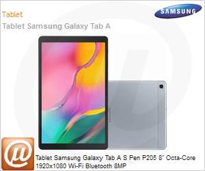 SM-P205NZKPZTO - Tablet Samsung Galaxy Tab A S Pen P205 8" Octa-Core 1920x1080 Wi-Fi Bluetooth 8MP