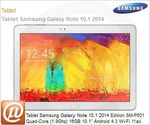 SM-P6010ZKPZTO - Tablet Samsung Galaxy Note 10.1 2014 Edition SM-P601 Quad-Core (1.9Ghz) 16GB 10.1" Android 4.3 Wi-Fi 11ac Bluetooth 3G GPS 8MP/2MP USB microSD at 64GB S Pen Preto Desbloqueado
