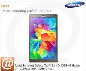 SM-T705MTSAZTO - Tablet Samsung Galaxy Tab S 8.4 4G 16GB 4G Bronze 8.4" Cmera 8MP Frontal 2.1MP