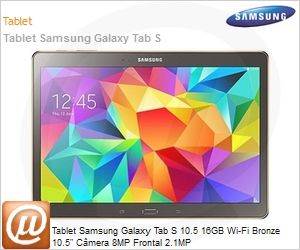 SM-T800NTSAZTO - Tablet Samsung Galaxy Tab S 10.5 16GB Wi-Fi Bronze 10.5" Cmera 8MP Frontal 2.1MP