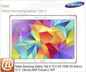 SM-T805MZWAZTO - Tablet Samsung Galaxy Tab S 10.5 4G 16GB 4G Branco 10.5" Cmera 8MP Frontal 2.1MP