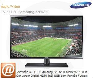 UN32F4200AGXZD - Televiso 32" LED Samsung 32F4200 1366x768 120Hz Conversor Digital HDMI [x2] USB com Funo Futebol