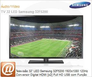 UN32F5200AGXZD - Televiso 32" LED Samsung 32F5200 1920x1080 120Hz Conversor Digital HDMI [x2] Full HD USB com Funo Futebol