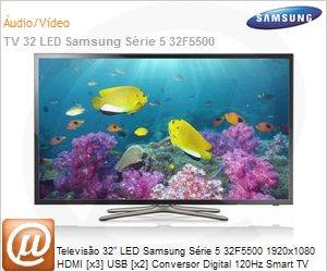UN32F5500AGXZD - Televiso 32" LED Samsung Srie 5 32F5500 1920x1080 HDMI [x3] USB [x2] Conversor Digital 120Hz Smart TV Wi-Fi