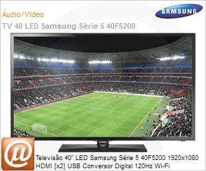 UN40F5200AGXZD - Televiso 40" LED Samsung Srie 5 40F5200 1920x1080 HDMI [x2] USB Conversor Digital 120Hz Wi-Fi