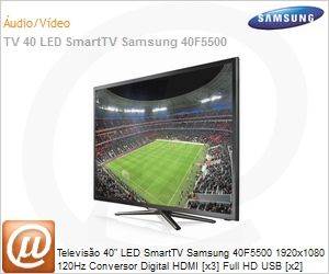 UN40F5500AGXZD - Televiso 40" LED SmartTV Samsung 40F5500 1920x1080 120Hz Conversor Digital HDMI [x3] Full HD USB [x2] Rede Wi-Fi com Funo Futebol