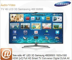 UN46ES6800GXZD - Televiso 46" LED 3D Samsung 46ES6800 1920x1080 HDMI [x3] Full HD Smart TV Conversor Digital DLNA All Share ConnectShare USB Slim