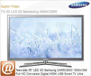 UN55C8000XMXZD - Televiso 55" LED 3D Samsung UN55C8000 1920x1080 Full HD Conversor Digital HDMI USB Smart TV Ultra Clear Panel 240Hz