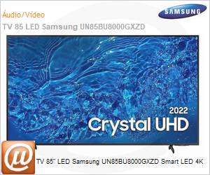 UN85BU8000GXZD - Smart TV 85" LED Samsung Srie BU8000 UN85 Crystal Ultra HD 4K Painel Dynamic Crystal Color Design slim Gaming Hub Alexa built in Controle Remoto nico Solarcell
