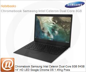 XE340XDA-KS1BR - Chromebook Samsung Galaxy Go Intel Celeron Dual-Core N4500 (1,1GHz 4MB 2 Ncleos) 8GB 64GB 14" HD LED Google Chrome OS 1.45Kg Prata