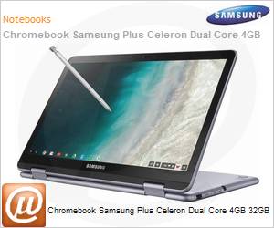 XE521QAB-AD1BR - Chromebook Samsung Plus v2 2 em 1 Intel Celeron Dual-Core 3965Y (1,5GHz 2MB 2 Ncleos) 4GB 32GB 12,2" Full HD TouchScreen Chrome OS Wi-Fi 11ac Bluetooth 4.0