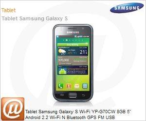 YP-G70CW/XAZ - Tablet Samsung Galaxy S Wi-Fi YP-G70CW 8GB 5" Android 2.2 Wi-Fi N Bluetooth GPS FM USB Desbloqueado
