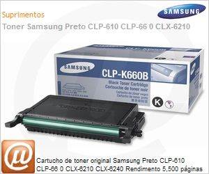 CLP-K660B/SEE - Cartucho de toner original Samsung Preto CLP-610 CLP-66 0 CLX-6210 CLX-6240 Rendimento 5,500 pginas