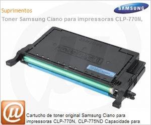 CLT-C609S/SEE - Cartucho de toner original Samsung Ciano para impressoras CLP-770N, CLP-775ND Capacidade para 7000 pginas