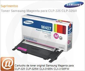 CLT-M407S/XAA - Cartucho de toner original Samsung Magenta para CLP-325 CLP-325W CLX-3185N CLX-3185FW