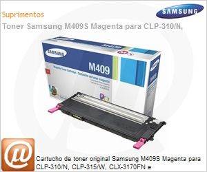 CLT-M409S/XAZ - Cartucho de toner original Samsung M409S Magenta para CLP-310/N, CLP-315/W, CLX-3170FN e CLX-3175/N/FN/FW