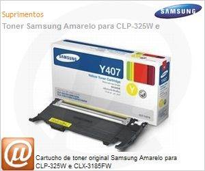CLT-Y407S/XAA - Cartucho de toner original Samsung Amarelo para CLP-325W e CLX-3185FW