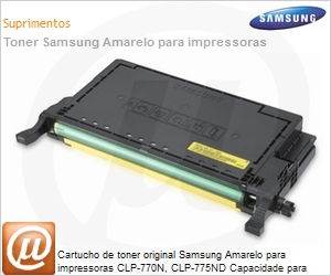 CLT-Y609S/SEE - Cartucho de toner original Samsung Amarelo para impressoras CLP-770N, CLP-775ND Capacidade para 7000 pginas