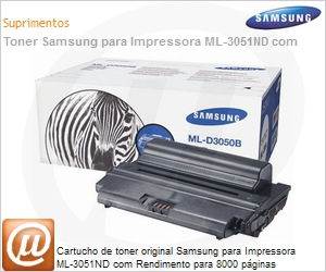 ML-D3050B/SEE - Cartucho de toner original Samsung para Impressora ML-3051ND com Rendimento para 8000 pginas