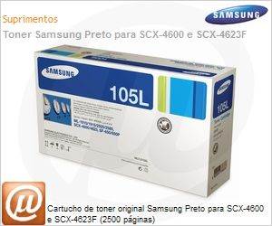 MLT-D105L/XAZ - Cartucho de toner original Samsung Preto para SCX-4600 e SCX-4623F (2500 pginas)