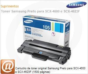 MLT-D105S/XAA - Cartucho de toner original Samsung Preto para SCX-4600 e SCX-4623F (1500 pginas)