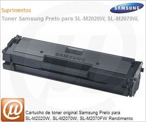 MLT-D111S/XAZ - Cartucho de toner original Samsung Preto para SL-M2020W, SL-M2070W, SL-M2070FW Rendimento 1.000 pginas