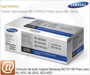 MLT-D119S/XAZ - Cartucho de toner original Samsung MLT-D119S Preto para ML-1610, ML-2010, SCX-4521