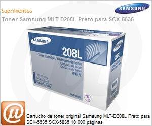 MLT-D208L/XAZ - Cartucho de toner original Samsung MLT-D208L Preto para SCX-5635 SCX-5835 10.000 pginas