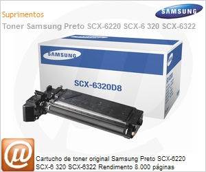 SCX-6320D8/XAZ - Cartucho de toner original Samsung Preto SCX-6220 SCX-6 320 SCX-6322 Rendimento 8.000 pginas