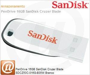 SDCZ50C-016G-B35W - PenDrive 16GB SanDisk Cruzer Blade SDCZ50C-016G-B35W Branco