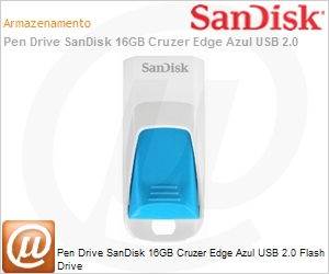 SDCZ51W-016G-B35B - Pen Drive SanDisk 16GB Cruzer Edge Azul USB 2.0 Flash Drive