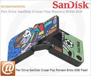 SDCZ53-008G-B35WC - Pen Drive SanDisk Cruzer Pop Romero Britto 8GB Flash