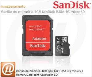 SDSDQM-004G-B35A - Carto de memria 4GB SanDisk B35A 4G microSD MemoryCard com Adaptador SD
