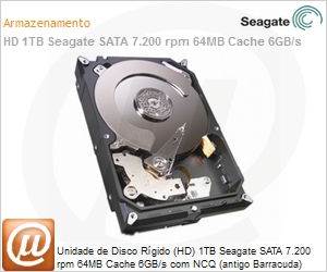 1CH162-306 - Unidade de Disco Rgido (HD) 1TB Seagate SATA 7.200 rpm 64MB Cache 6GB/s com NCQ (antigo Barracuda)