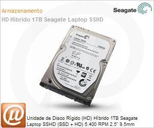 1EJ164-301 - Unidade de Disco Rgido (HD) Hbrido 1TB Seagate Laptop SSHD (SSD + HD) 5.400 RPM 2.5" 9.5mm