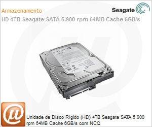 1F2168-300 - Unidade de Disco Rgido (HD) 4TB Seagate SATA 5.900 rpm 64MB Cache 6GB/s com NCQ