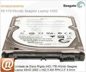ST1000LM014 - Unidade de Disco Rgido (HD) 1TB Hbrido Seagate Laptop SSHD (SSD + HD) 5.400 RPM 2.5" 9.5mm