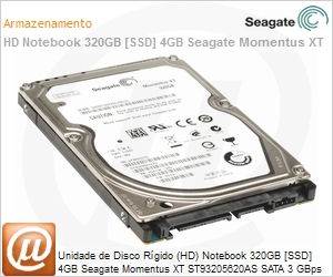 ST93205620AS - Unidade de Disco Rgido (HD) Notebook 320GB [SSD] 4GB Seagate Momentus XT ST93205620AS SATA 3 GBps 7.200 rpm 32MB Hbrido HD+SSD
