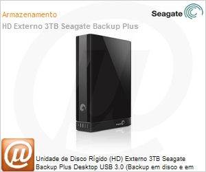 STCA3000101 - Unidade de Disco Rgido (HD) Externo 3TB Seagate Backup Plus Desktop USB 3.0 (Backup em disco e em nuvem)