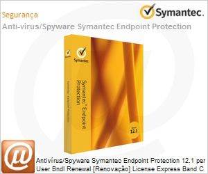 0E7IOZZ0-ER1EC - Antivrus/Spyware Symantec Endpoint Protection 12.1 per User Bndl Renewal [Renovao] License Express Band C [050-099] Essential 12 Meses para estaes Windows, Mac OS ou Linux