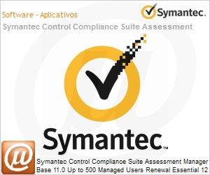 0J0FOZZ0-ER1ES - Symantec Control Compliance Suite Assessment Manager Base 11.0 Up to 500 Managed Users Renewal Essential 12 Months Express Band S 