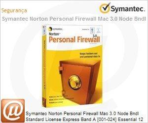10775487 - Symantec Norton Personal Firewall Mac 3.0 Node Bndl Standard License Express Band A [001-024] Essential 12 Meses 