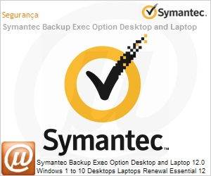 14054230 - Symantec Backup Exec Option Desktop and Laptop 12.0 Windows 1 to 10 Desktops Laptops Renewal Essential 12 Meses Band S 1+ 