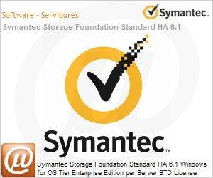 75PDWZF4-ZZZES - Symantec Storage Foundation Standard HA 6.1 Windows for OS Tier Enterprise Edition per Server STD License Express Band S 